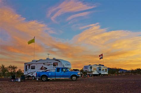 Dawn on our Plomosa Road BLM dry camping location near Quartzsite Arizona #LoveYourRV 14 days ...