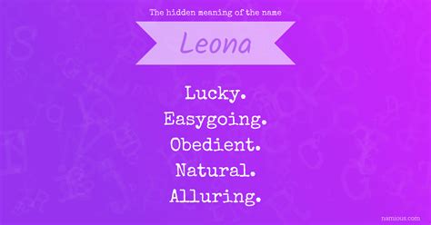 The hidden meaning of the name Leona | Namious