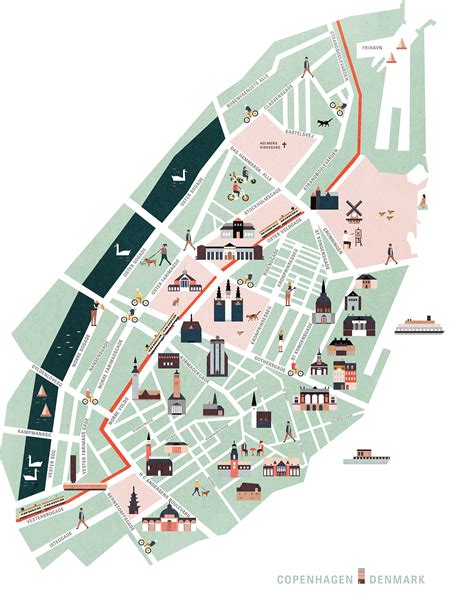 Copenhagen map illustration on Behance