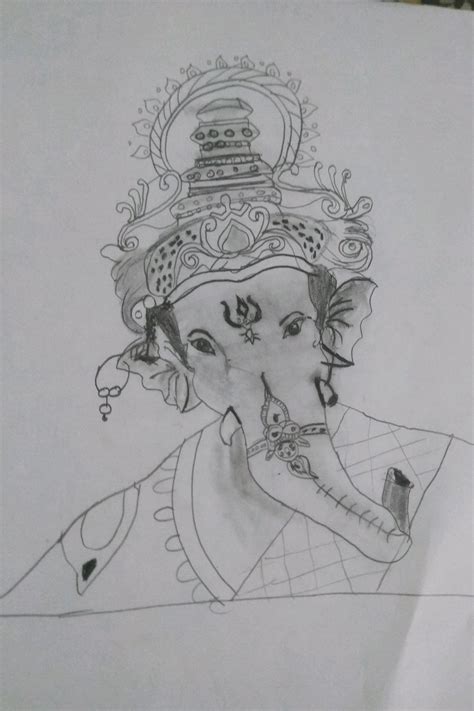 Lord Ganesha Colour Sketch