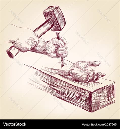 Hand of jesus christ on the cross Royalty Free Vector Image