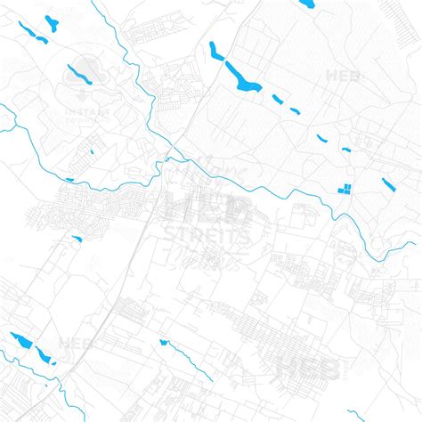 Vector map of Thika, Kenya with emphasis on water areas with fine ...