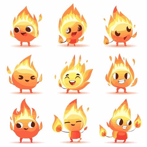 Premium Vector | Flame character