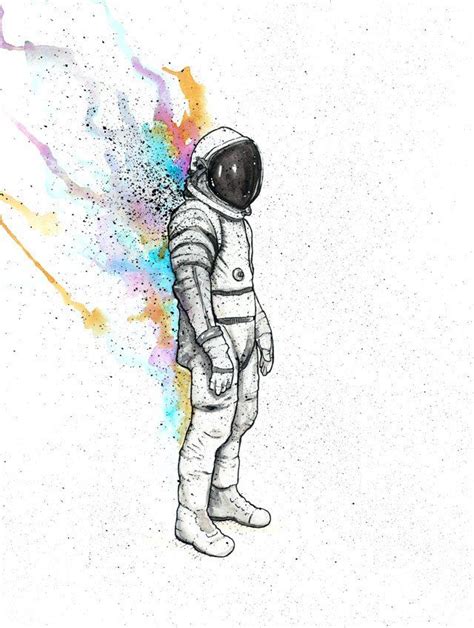 Psychedelic space man illustration originally rendered in watercolors and ink. 8x10 print. | Art ...