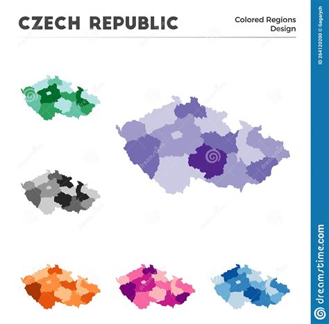 Czech Republic Map Collection. Stock Vector - Illustration of democrat ...