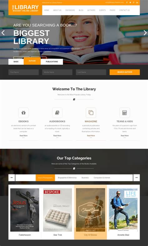 16+ Online Library Website Templates & Themes |Free & Premium | Free & Premium Templates