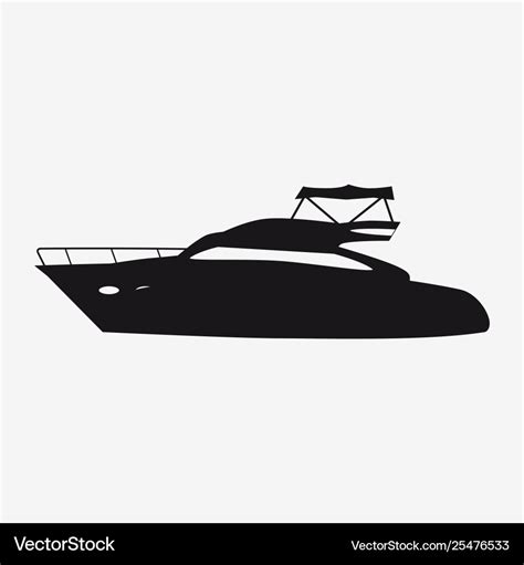 Icon speed boat side view silhouette Royalty Free Vector