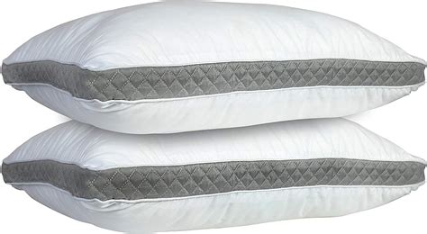 Lux Decor Collection Gusseted Quilted Bed Pillows - Set of 2 Premium Bed Pillows for Side ...