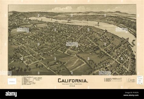 California PA map 1902 Stock Photo - Alamy