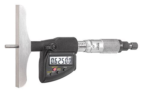 STARRETT, Digital Micrometer Depth Gage - 60KC26|749.1MEBZ-150 - Grainger