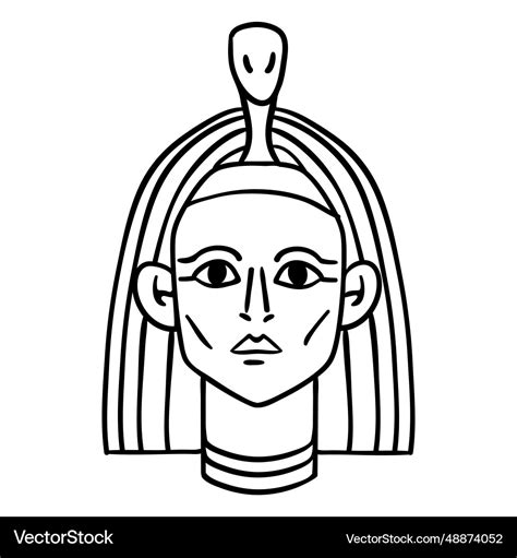 Hand drawn egypt pharaoh symbol stroke Royalty Free Vector