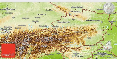 Physical 3D Map of Austria