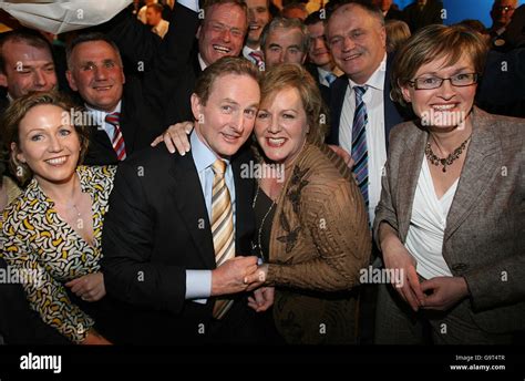 Fine Gael Leader Enda Kenny (centre) after delivering his keynote ...