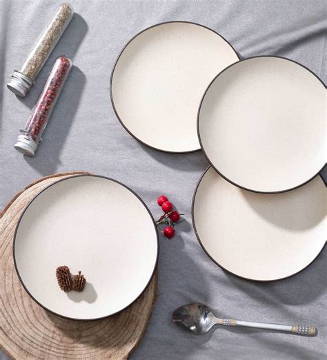 Buy Dane 10.5 Inch White (Set of 4) Dinner Plate by Lupaava at 49% OFF ...