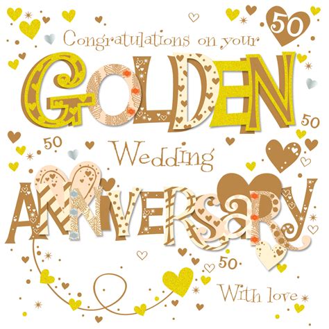 On Your Golden 50th Anniversary Greeting Card | Cards | Love Kates