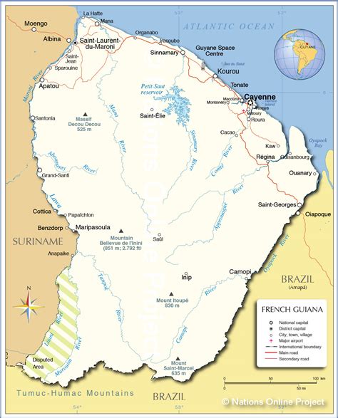 Political Map of French Guiana - Nations Online Project