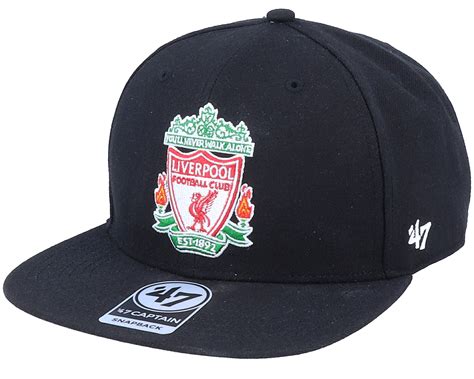 Hatstore Exclusive Liverpool FC Crest Black Snapback - 47 Brand caps | Hatstore.co.uk