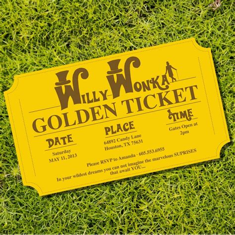 Willy Wonka Golden Ticket Invitation Template Free - Nisma.Info