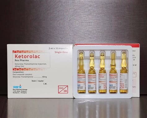 Ketorolac Tromethamine Injection 60mg, 2ml - China Ketorolac and Ketorolac Tromethamine