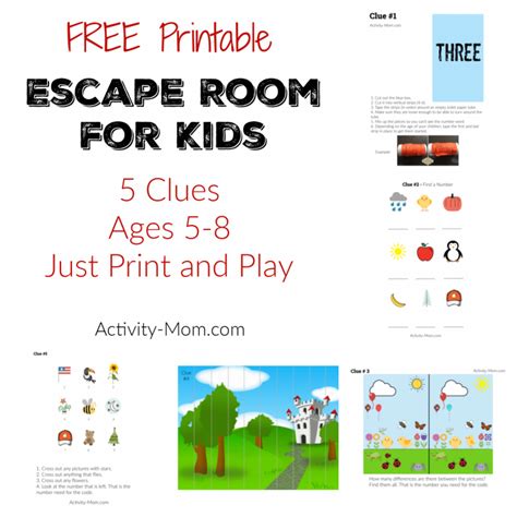 Make Your Own Escape Room Challenge for Kids (FREE Printable) - The Activity Mom