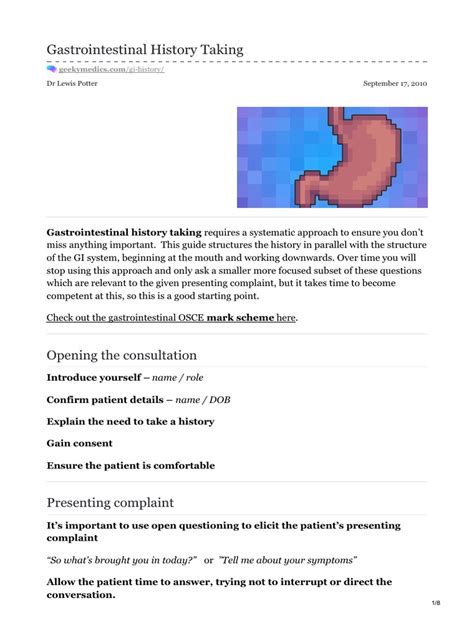 Gastrointestinal History Taking | PDF | Constipation | Nausea