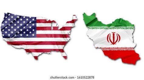 American Flag Iranian Flag Political Map Stock Photo (Edit Now) 1610522878