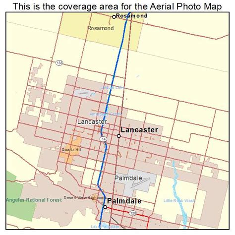 Aerial Photography Map of Lancaster, CA California