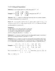 Orthogonal Diagonalization: Definition, Theorems, and Examples | Course Hero