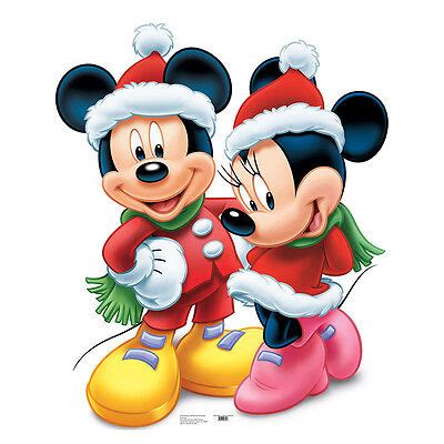 MICKEY MOUSE & MINNIE MOUSE Christmas Santa CARDBOARD CUTOUT Standee Standup F/S $49.95 - PicClick