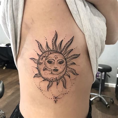 ornamental sun and moon tattoo ideas © Eloise Entraigues ☀️ ☀️ | Tattoos for women, Moon tattoo ...