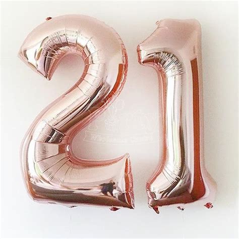 21st Birthday Number Rose Gold Helium Balloon Singapore | Party Wholesale