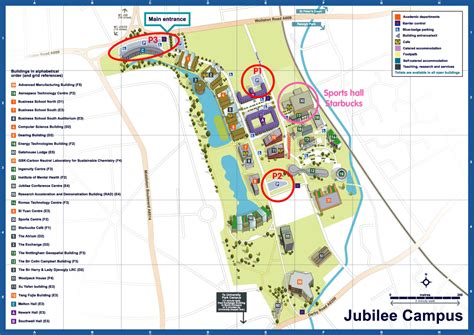 Jubilee Campus Sports Hall parking locations map - Tumble Tots Nottingham