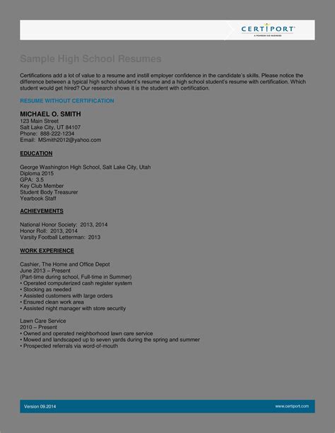 High School Student Resume Sample Microsoft Office Word - Resume Example Gallery