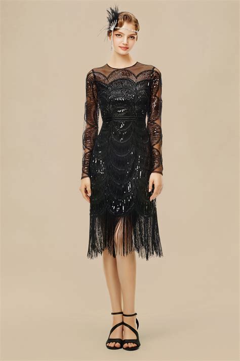 Shop 1920s Dresses - Art Deco Fringe Flapper Dress | BABEYOND