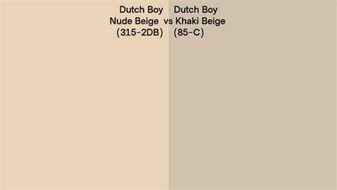 Dutch Boy Nude Beige vs Khaki Beige side by side comparison