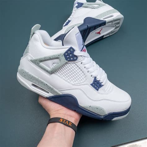 Air Jordan 4 White/Midnight Navy-Light Smoke Grey On Sale - WOWSNKRS