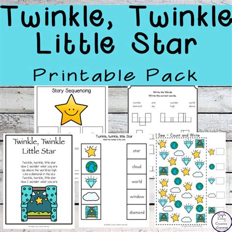 Twinkle, Twinkle Little Star Printable Pack - Simple Living. Creative ...