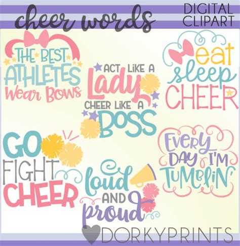 Cheer Word Art Clipart personal and Limited Commercial Use Word Art Clip Art - Etsy