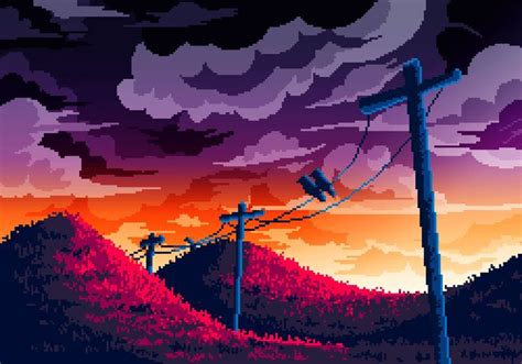 Pin by Rin Sakura on Закат8 | Pixel art landscape, Pixel art background, Pixel art games