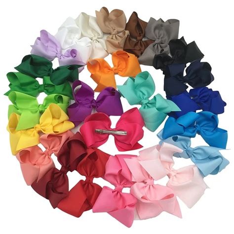 XIMA 32pcs/lot 6inch Big Hair Ribbon Bows Kids Hair Accessories Hair Bows 2017 for Teens ...