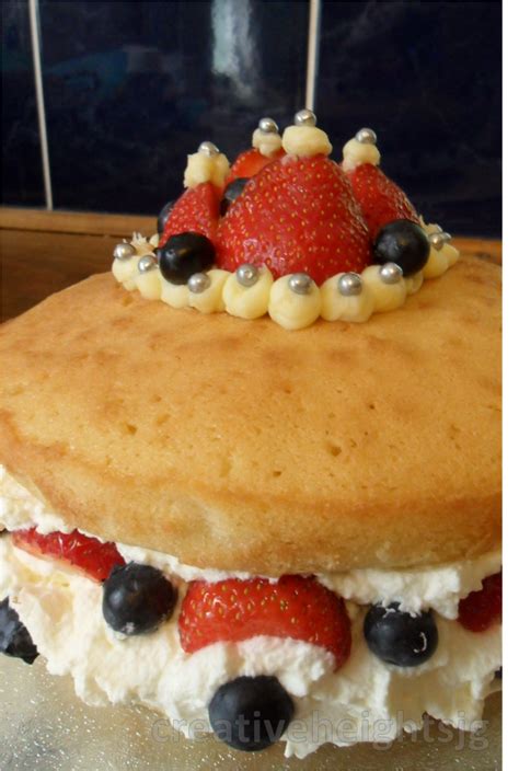 Creative Heights: Jubilee Strawberry and Blueberry Victoria Sponge Cake