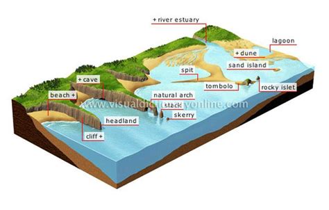 coastal landform diagram | geography of coasts | coastal geography ...