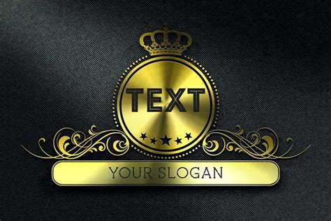 Text Logo 3D Metal Gold