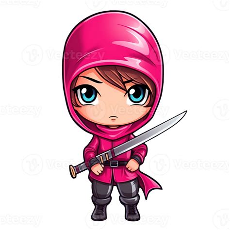 Cute Ninja Girl Clipart Illustration AI Generative 27238514 PNG