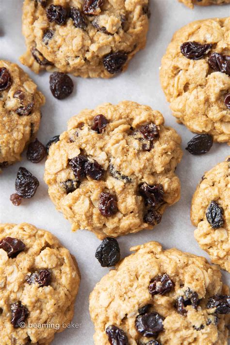 Easy Gluten Free Vegan Oatmeal Raisin Cookies (Vegan, Refined Sugar Free) - Beaming Baker