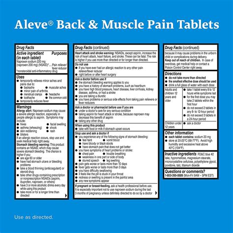 ALEVE Back and Muscle Pain Tablets 50CT