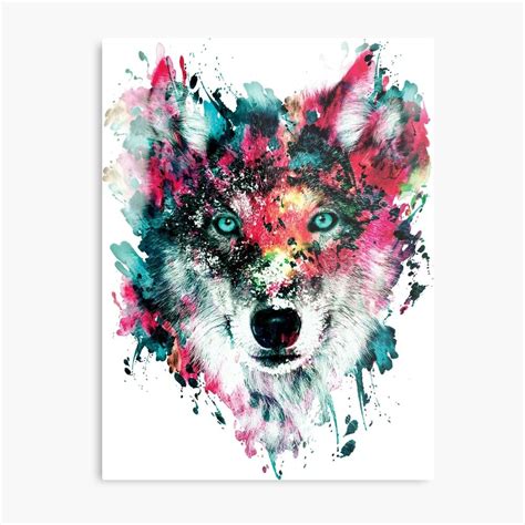 Wolf II Canvas Print by RIZA PEKER in 2021 | Watercolor wolf, Wolf art print, Wolf canvas