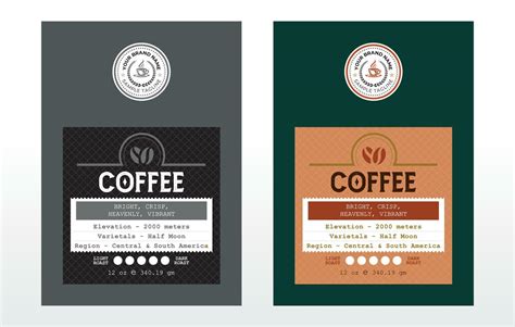 Premium coffee label design collection, coffee blend labels editable file, Coffee pouch labels ...