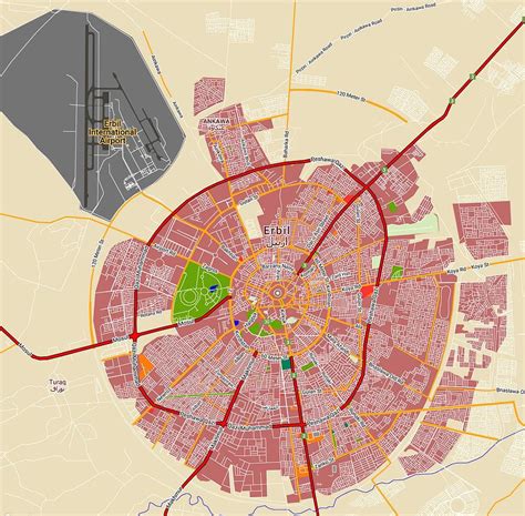 Minimalist Modern Map of Erbil, Kurdistan, Iraq 5 Painting by Celestial Images - Pixels