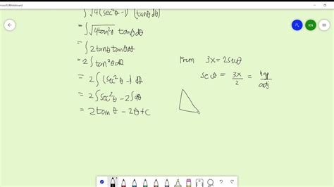 Integration by Trigonometric Substitution Example 2/3 - YouTube